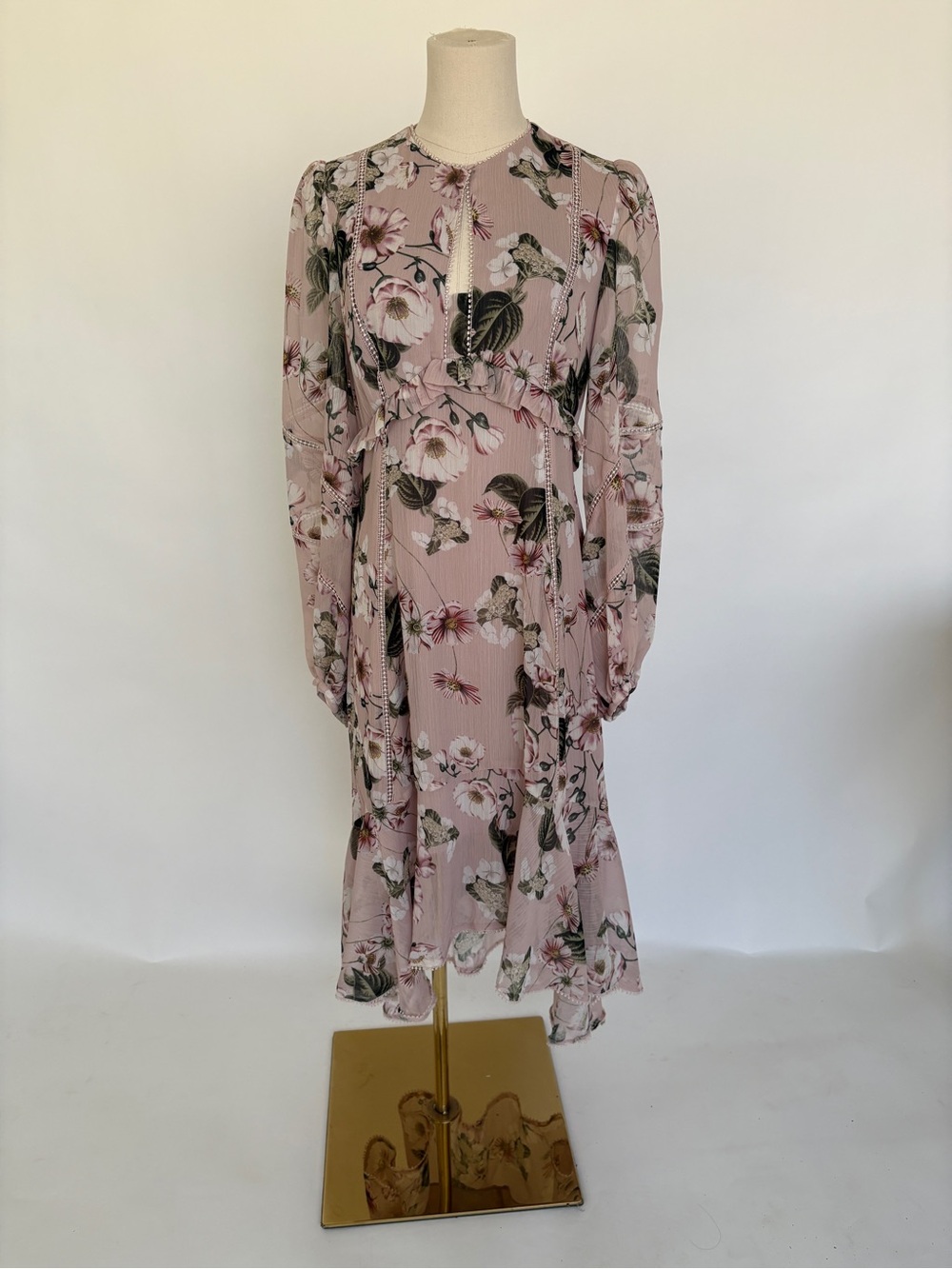 Ever New Floral high-low Midi Dress in Pink Wildflower